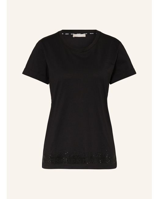 Liu Jo Black T-Shirt mit Schmucksteinen