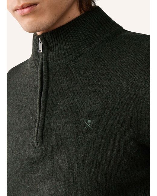 Hackett Pullover LAMBSWOOL HZIP in Black für Herren