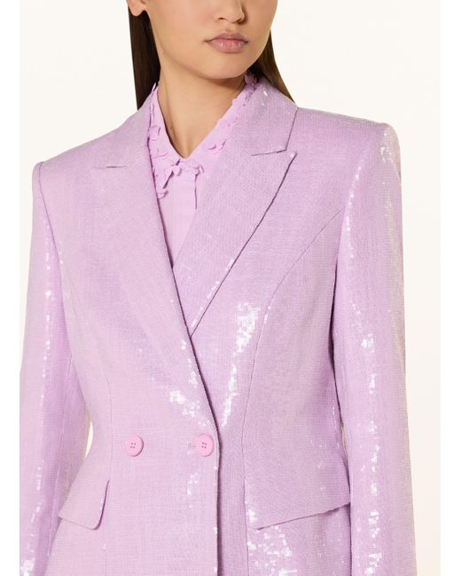 Marc Cain Pink Blazer mit Leinen und Pailletten