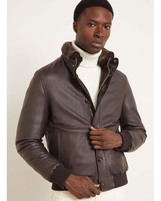 Moorer Lederjacke in Brown für Herren