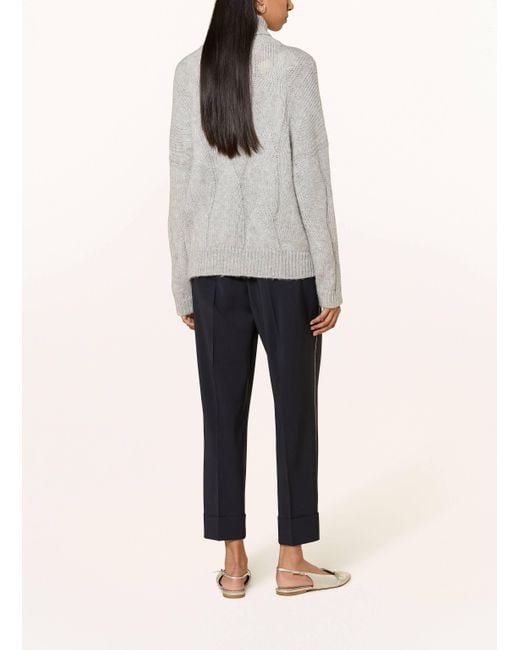 Peserico White Rollkragenpullover mit Alpaka und Pailletten