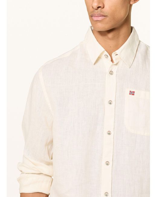 Napapijri Leinenhemd G-LINEN LS Regular Fit in Natural für Herren