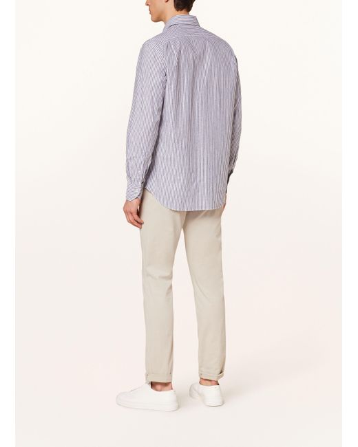 STROKESMAN'S Hemd Regular Fit mit Leinen in Purple für Herren