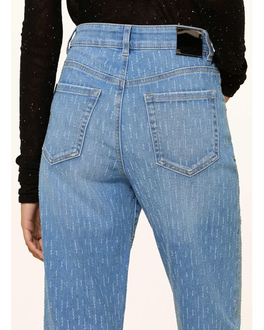 Marc Cain Blue Straight Jeans ROHA mit Schmucksteinen