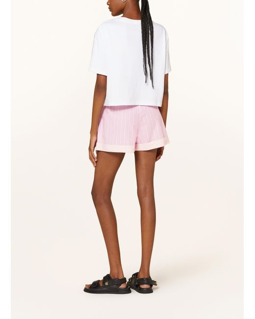 Sandro Pink Shorts mit Perlen und Schmucksteinen