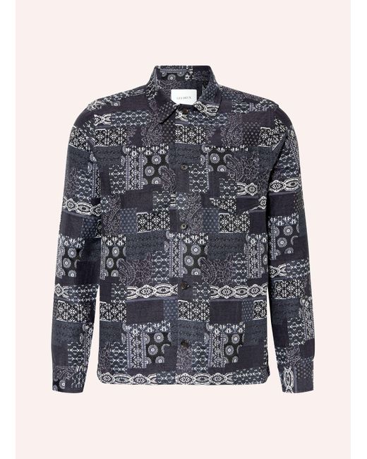 Les Deux Jacquard-Overshirt LAYTON in Blue für Herren