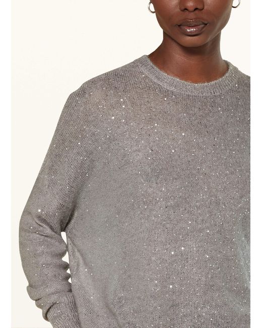Fabiana Filippi Gray Pullover mit Pailletten