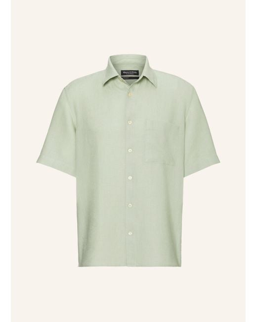 Marc O' Polo Kurzarm-Hemd Regular Fit aus Leinen in Green für Herren