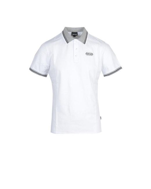 Just Cavalli Cotton Polo in White for Men | Lyst