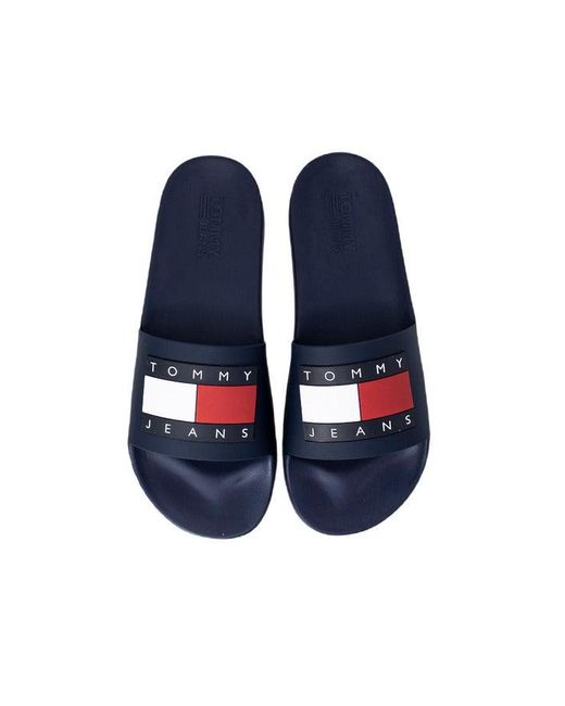 TOMMY HILFIGER JEANS Slippers Rubber Sole in Blue for Men | Lyst