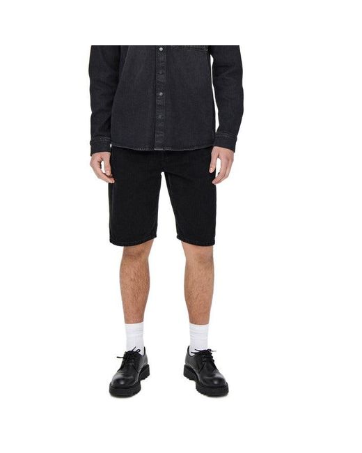 Only & Sons Shorts in Black for Men | Lyst