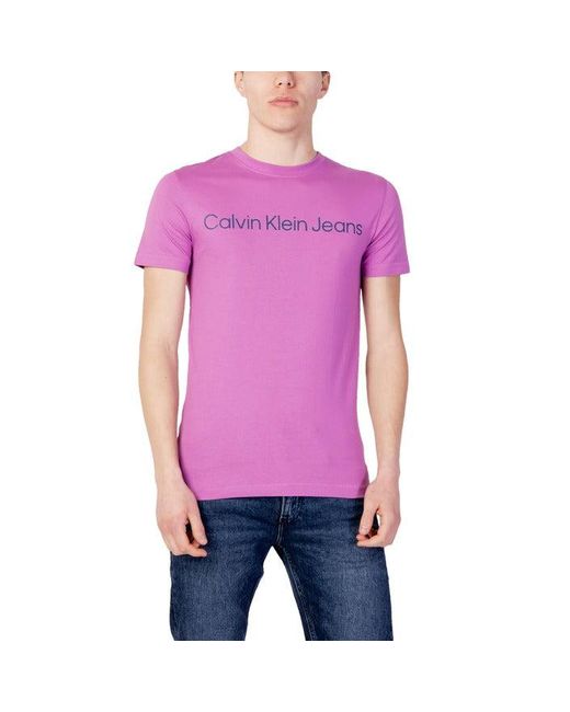 Calvin Klein Men T-shirt in Purple for Men | Lyst