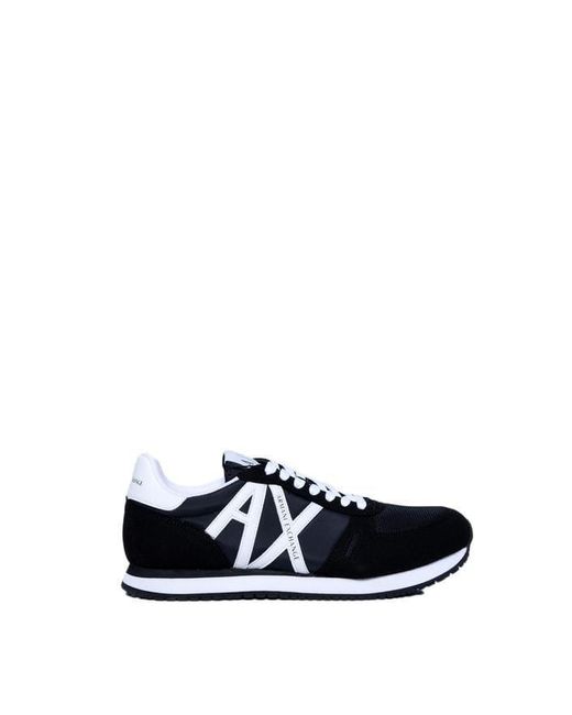 Armani Exchange Synthetic Sneakers Laces Up in Black for Men | Lyst