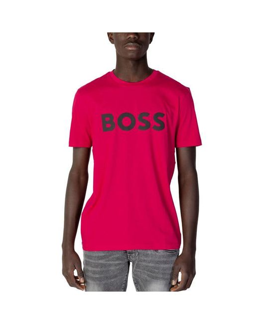 BOSS by HUGO BOSS T-shirt in Pink for Men | Lyst