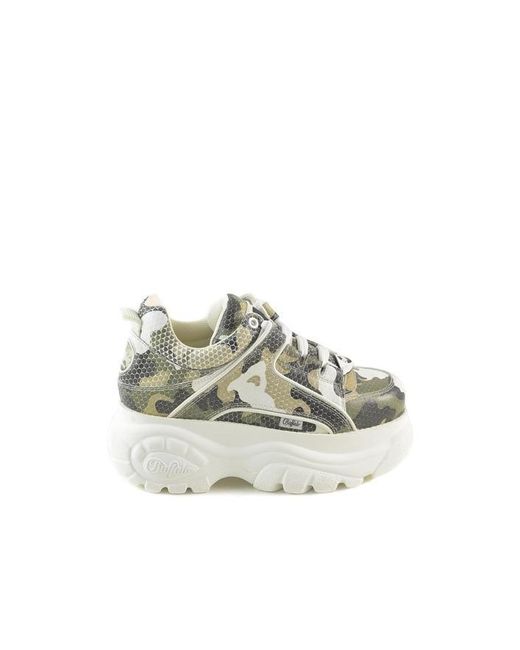 Buffalo Sneakers Camouflage Pattern Lace Up Leather in White | Lyst