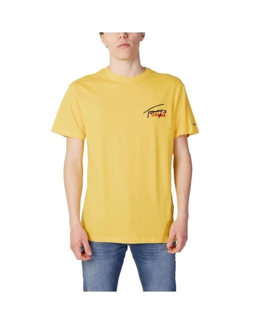 TOMMY HILFIGER JEANS T-shirt in Yellow for Men | Lyst