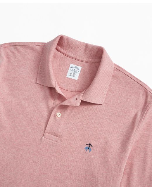 Brooks Brothers Pink Golden Fleece Stretch Cotton Pique Polo for men