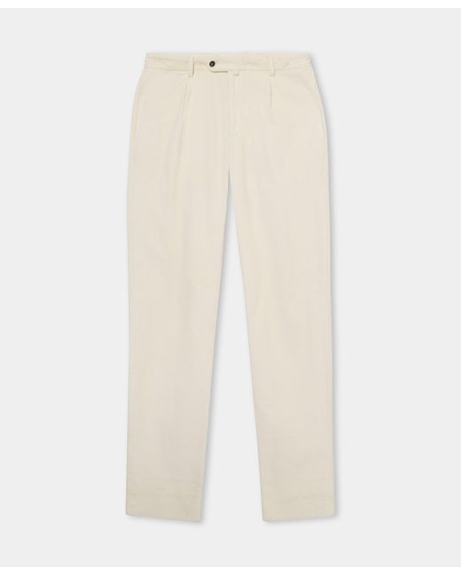Brooks Brothers White One-Pleat Cotton Corduroy Chino for men