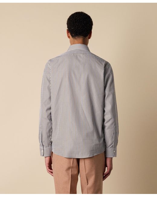 Brooks Brothers Gray Regular Fit Cotton Shirt With English Collar for men