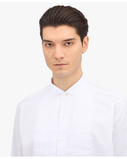White Regular Fit Supima Cotton Formal Dress Shirt With Wing Collar Brooks Brothers de hombre