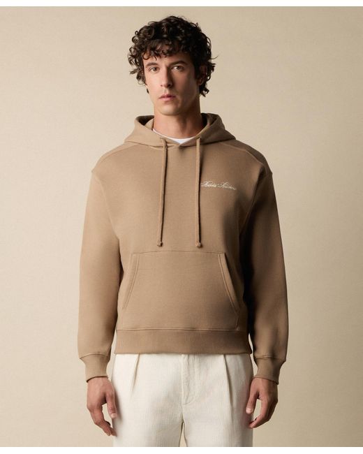 Brooks Brothers Natural Cotton Hoodie With Embroidered Logo for men