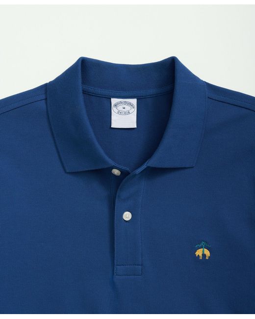 Brooks Brothers Blue Golden Fleece Stretch Supima Polo Shirt for men