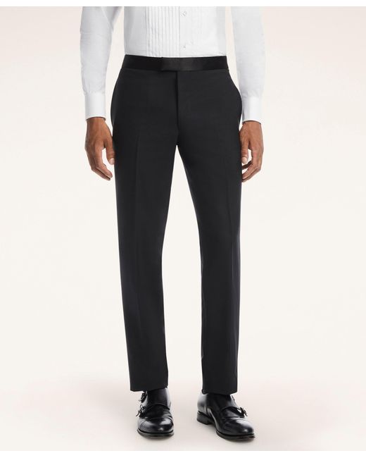 Brooks Brothers Milano Fit Lambswool Tuxedo Pants in Black for Men | Lyst