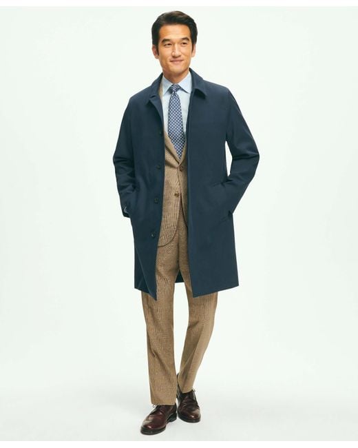 Brooks Brothers Blue Cotton Driving Coat for men