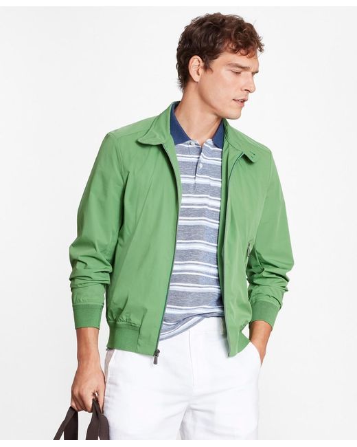 Brooks Brothers Green Ultralight Stretch Bomber Jacket for men