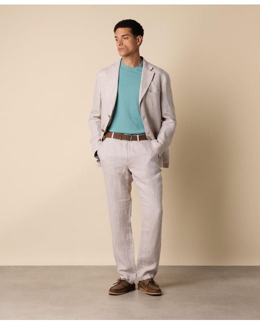 Brooks Brothers Gray Linen Trousers for men
