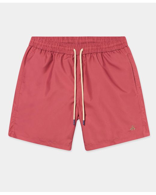 Brooks Brothers Red Plain Swim Trunks for men