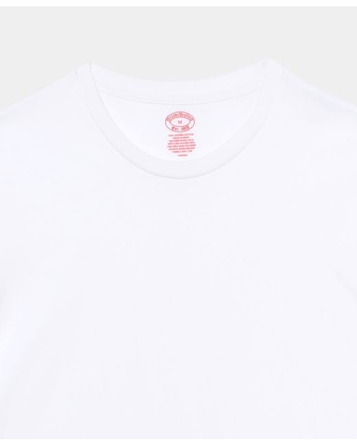 Brooks Brothers White Crewneck Cotton T-Shirts for men
