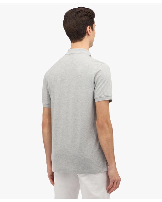 Brooks Brothers Grau Meliertes Slim-fit Poloshirt Aus Stretch-baumwollpiqué in White für Herren