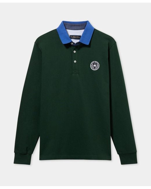 Polo De Algodón Con Emblema Del Logo Brooks Brothers de hombre de color Green