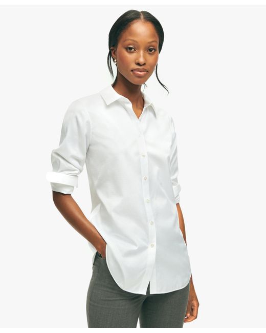 X Thomas Mason White Cotton Luxury Shirt di Brooks Brothers
