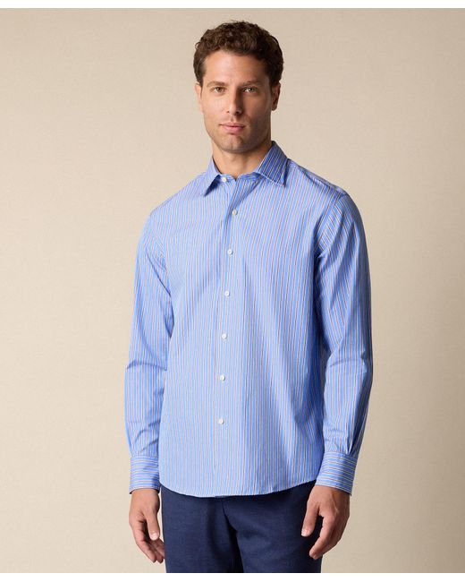 Brooks Brothers Blue Thomas Mason Striped Regular Fit Cotton Shirt With Ainsley Collar for men