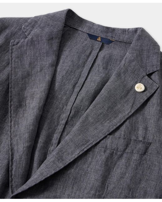 Brooks Brothers Gray Linen Single-Breasted Blazer for men