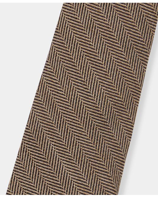 Brooks Brothers Natural Herringbone Wool Tie for men