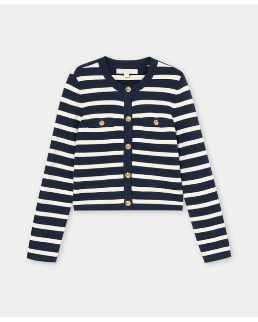 Brooks Brothers Blue Striped Cotton Knit With Buttons
