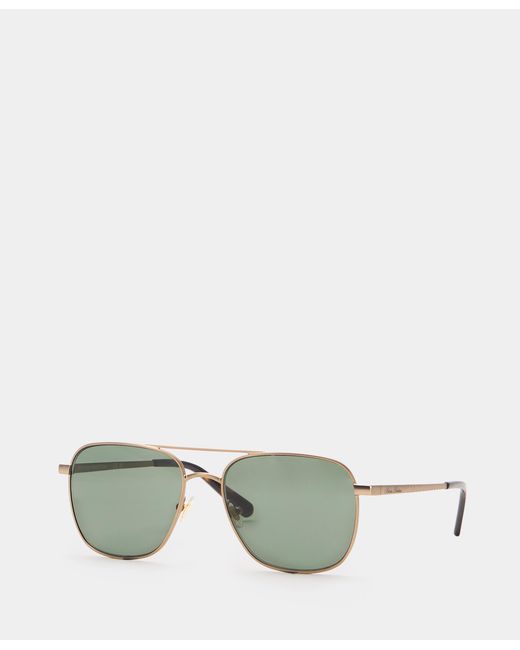 Brooks Brothers Green Matte Pilot Sunglasses for men