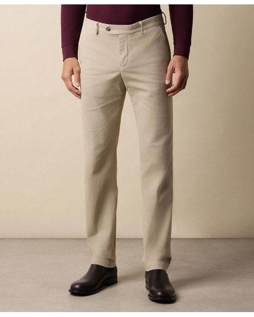 Brooks Brothers Natural Regular Fit Microtwill Stretch Cotton Chino for men