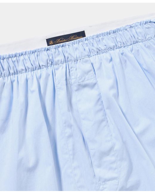 Brooks Brothers Blue Plain Cotton Boxer Shorts for men