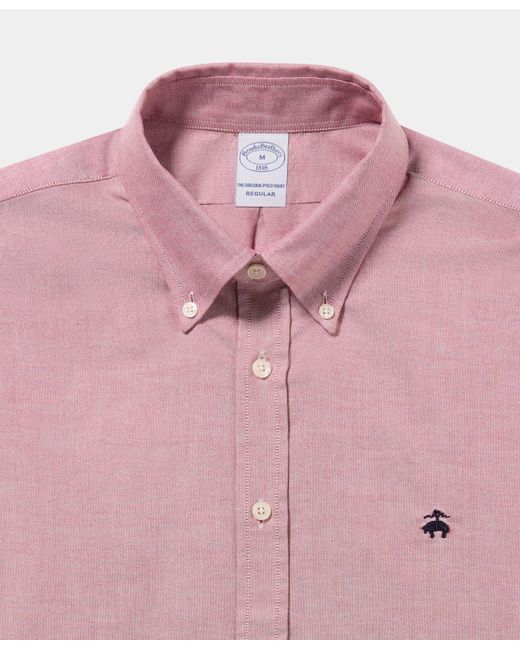 Brooks Brothers Pink Regular Fit Oxford Shirt With Button Down Collar for men