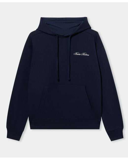 Brooks Brothers Blue Cotton Hoodie With Embroidered Logo for men