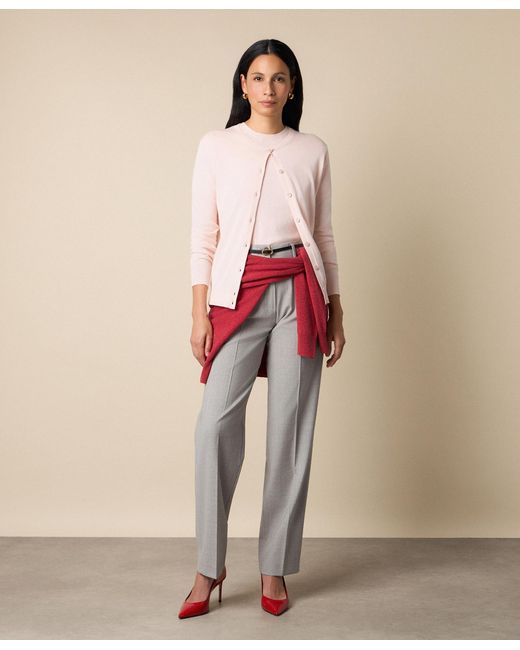 Brooks Brothers Gray Wool Blend Stretch Pleated Trousers