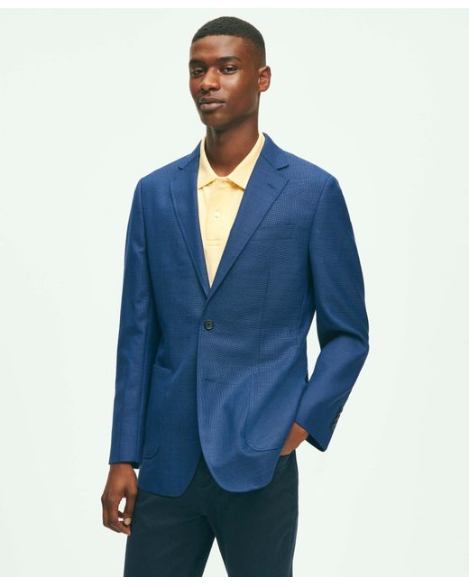 Brooks Brothers Blue Slim Fit Wool Hopsack Sport Coat for men