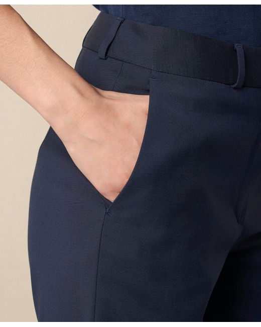 Brooks Brothers Blue Straight Wool Blend Trousers