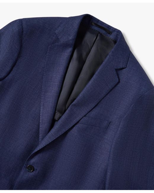Navy Linen And Virgin Wool Blend Blazer di Brooks Brothers in Blue da Uomo