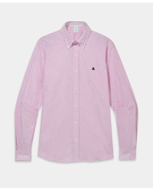 Brooks Brothers Pink Slim Fit Oxford Shirt With Button Down Collar for men