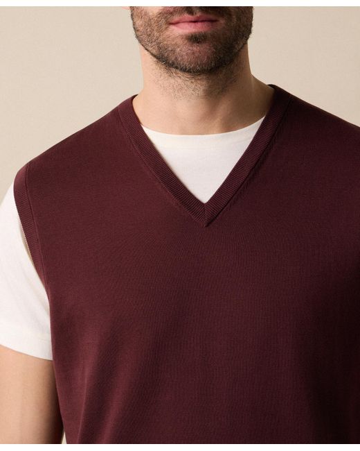 Brooks Brothers Purple Makò Cotton Knit Vest for men